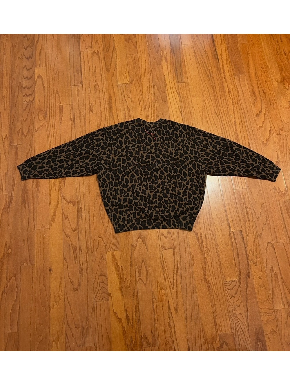 Clare V Leopard Print French Terry Sweatshirt Size Large - Picture 7 of 7